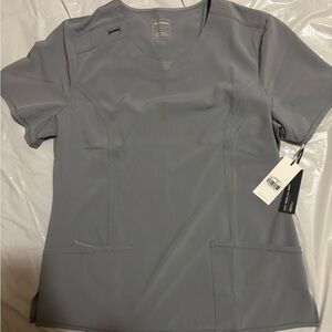 NFINITY Women's Gray Short Sleeve Scrub Top